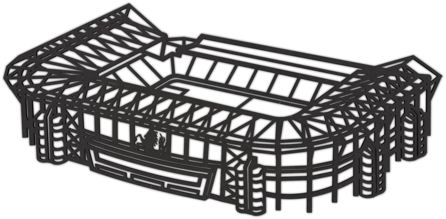 Zwart-MDF stadion van de Grolsch Veste, City Shapes wanddecoratie