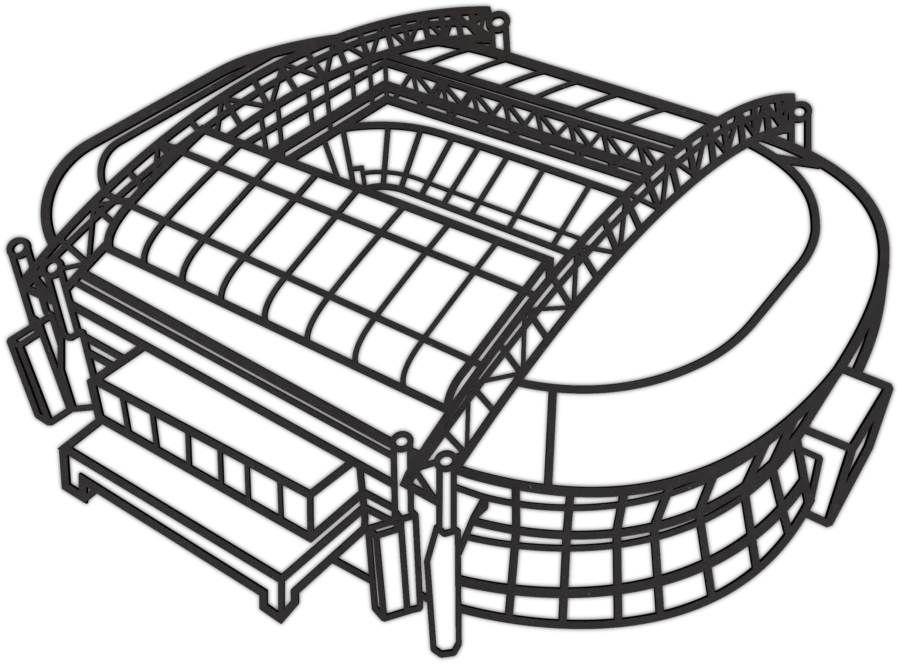 Zwart-MDF stadion van Johan Cruijff ArenA, City Shapes wanddecoratie