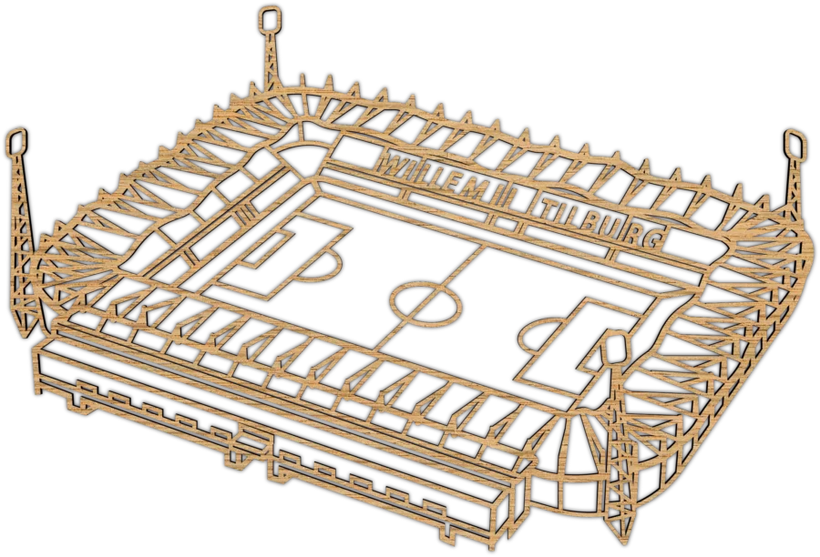 Eiken stadion van Willem 2, City Shapes wanddecoratie