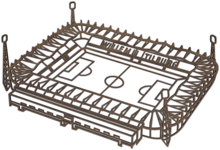 Noten stadion van Willem 2, City Shapes wanddecoratie