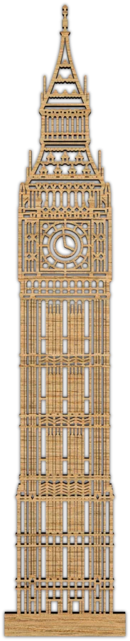 Eiken stadsicoon van Big Ben, City Shapes wanddecoratie