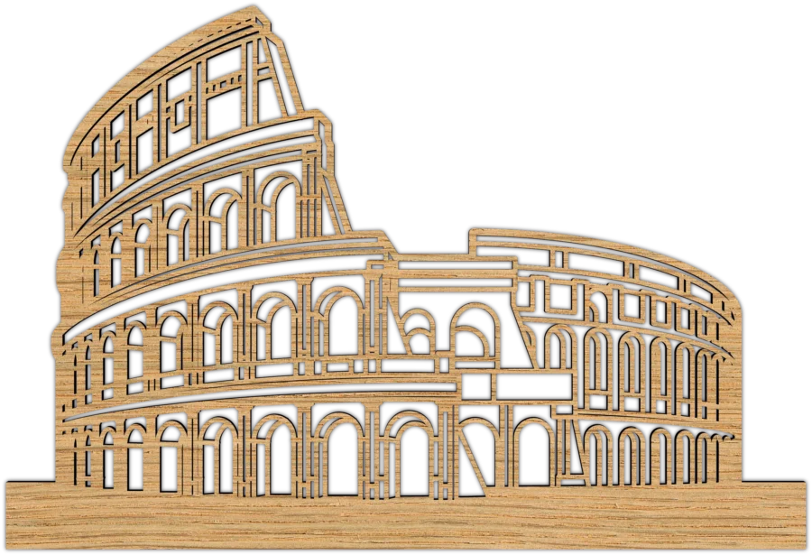 Eiken stadsicoon van Colosseum, City Shapes wanddecoratie