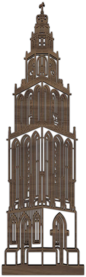 Noten stadsicoon van Martinitoren, City Shapes wanddecoratie