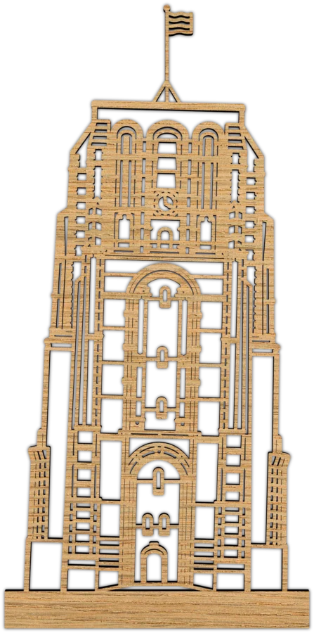 Eiken stadsicoon van Oldehove, City Shapes wanddecoratie