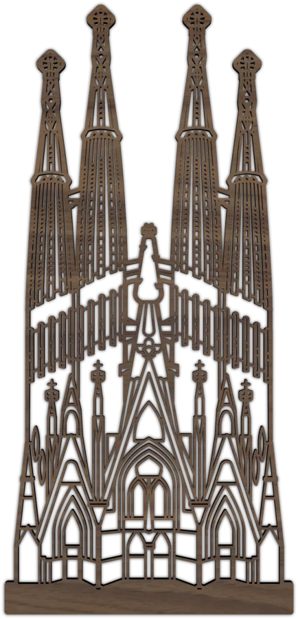 Noten stadsicoon van Sagrada Familia, City Shapes wanddecoratie