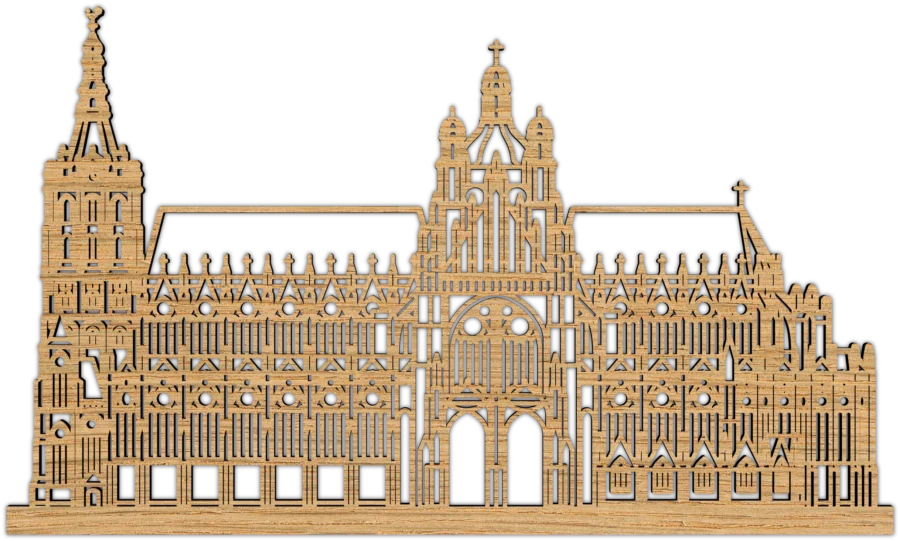 Eiken stadsicoon van Sint Jan, City Shapes wanddecoratie