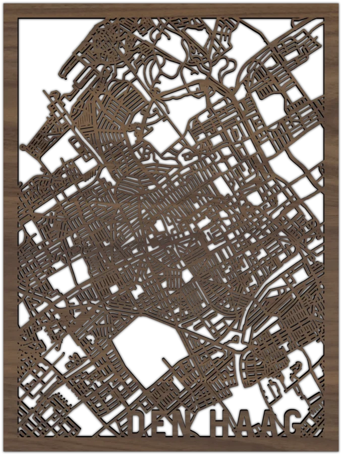 Noten stadskaart van den haag, City Shapes wanddecoratie