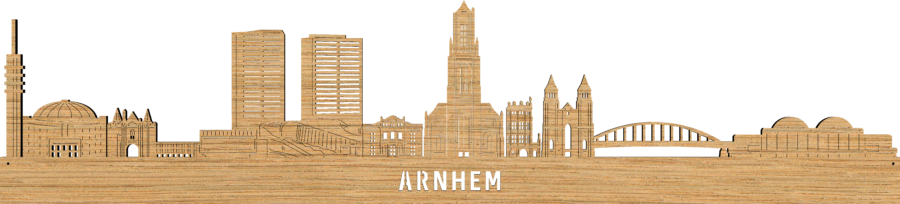 Eiken skyline van arnhem, City Shapes wanddecoratie