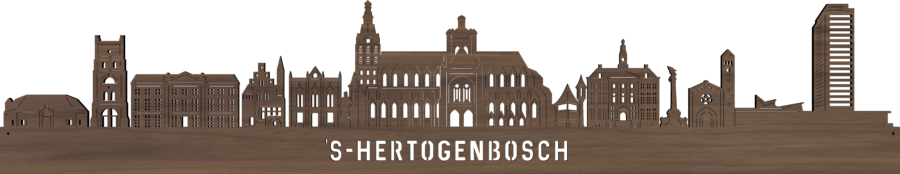 Noten skyline van s Hertogenbosch, City Shapes wanddecoratie