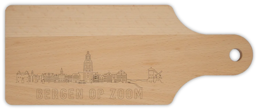 0 borrelplank van Bergen op Zoom, City Shapes wanddecoratie