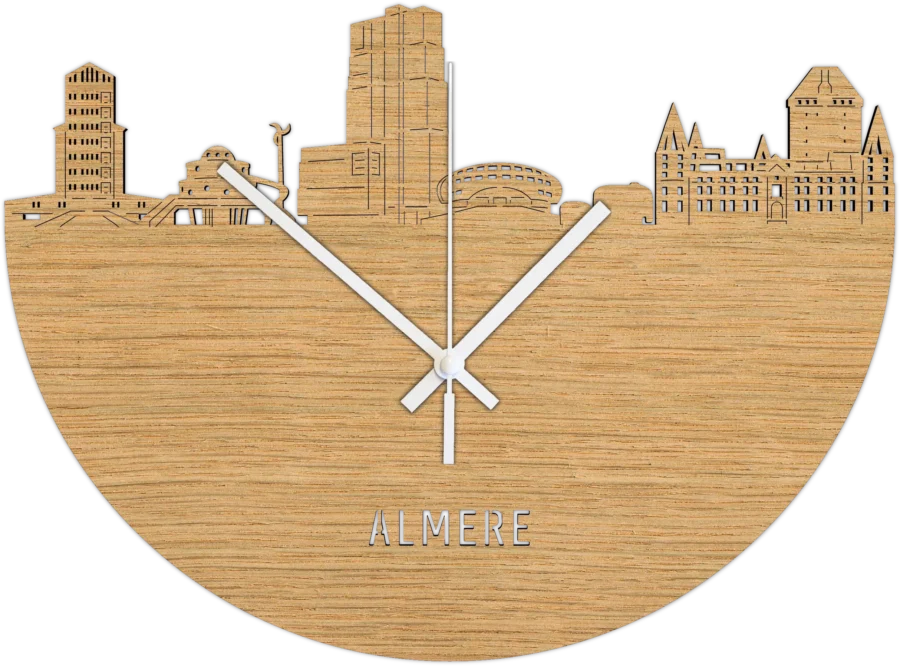 Eiken klok van Almere, City Shapes wanddecoratie