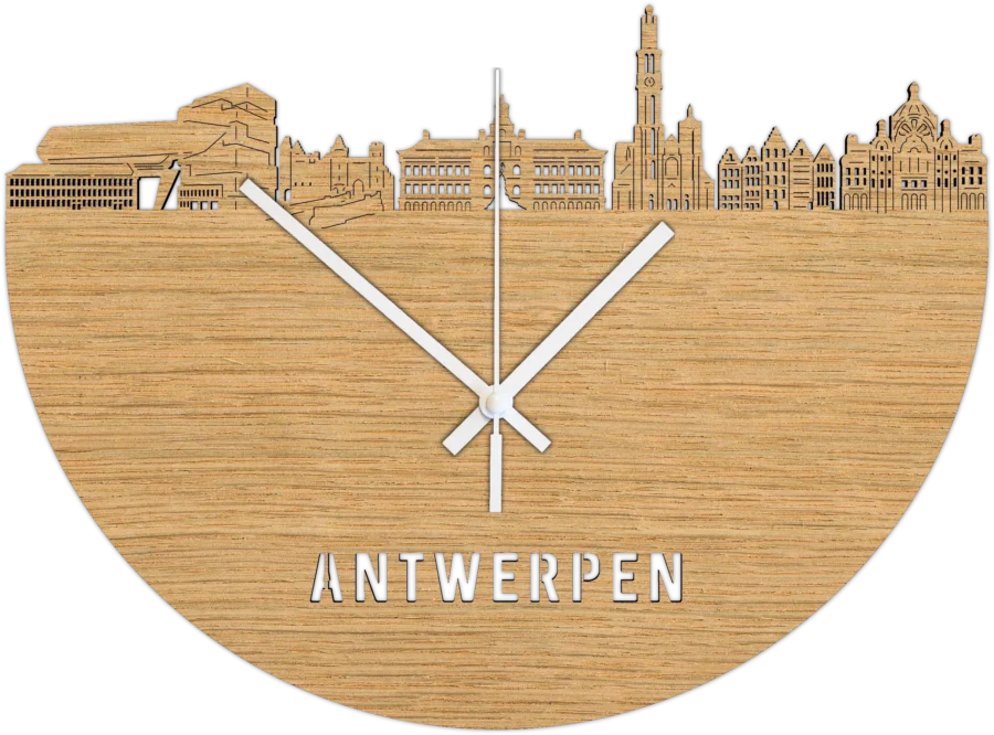 Eiken klok van Antwerpen, City Shapes wanddecoratie