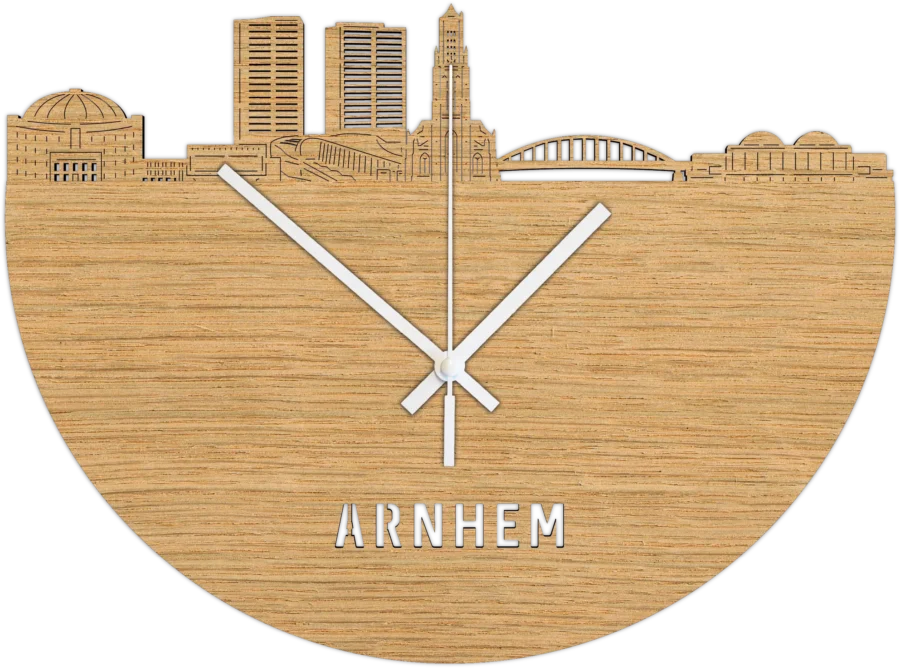 Eiken klok van Arnhem, City Shapes wanddecoratie