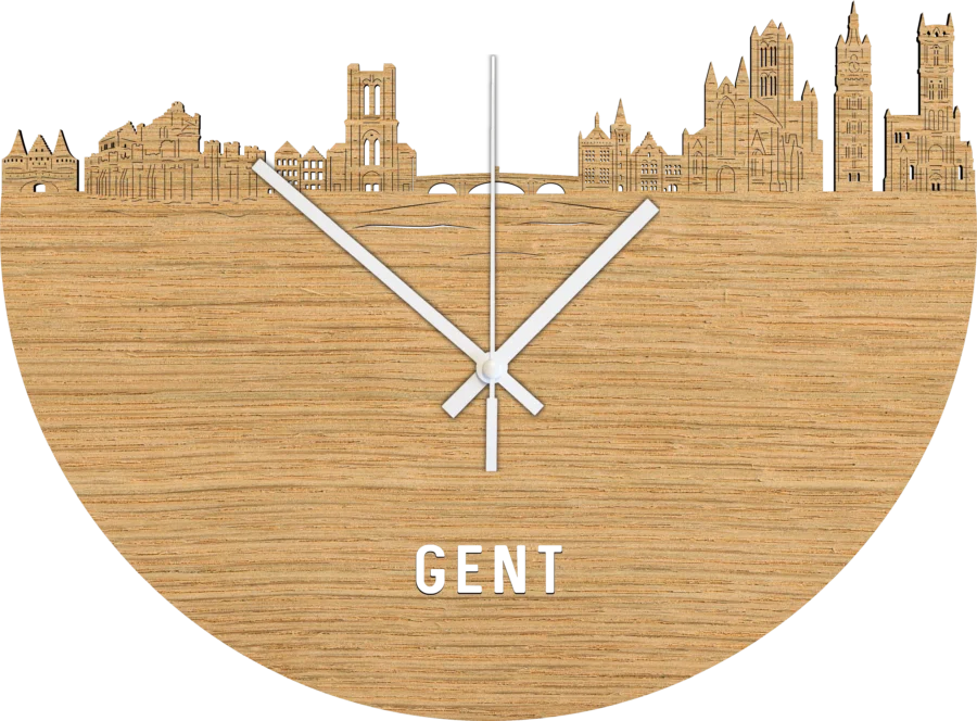 Eiken klok van Gent, City Shapes wanddecoratie