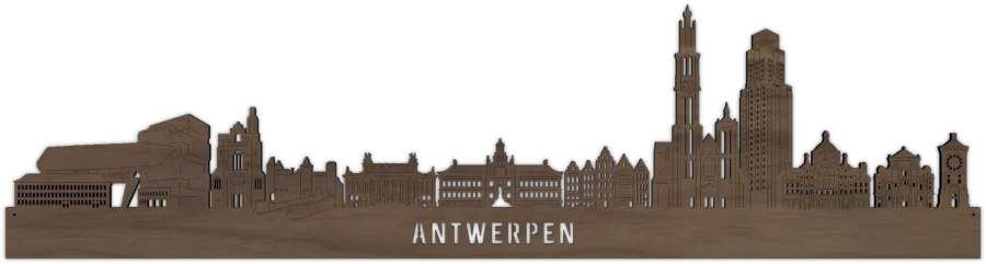 Noten skyline van Antwerpen, City Shapes wanddecoratie