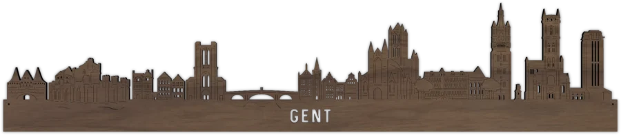 Noten skyline van Gent, City Shapes wanddecoratie