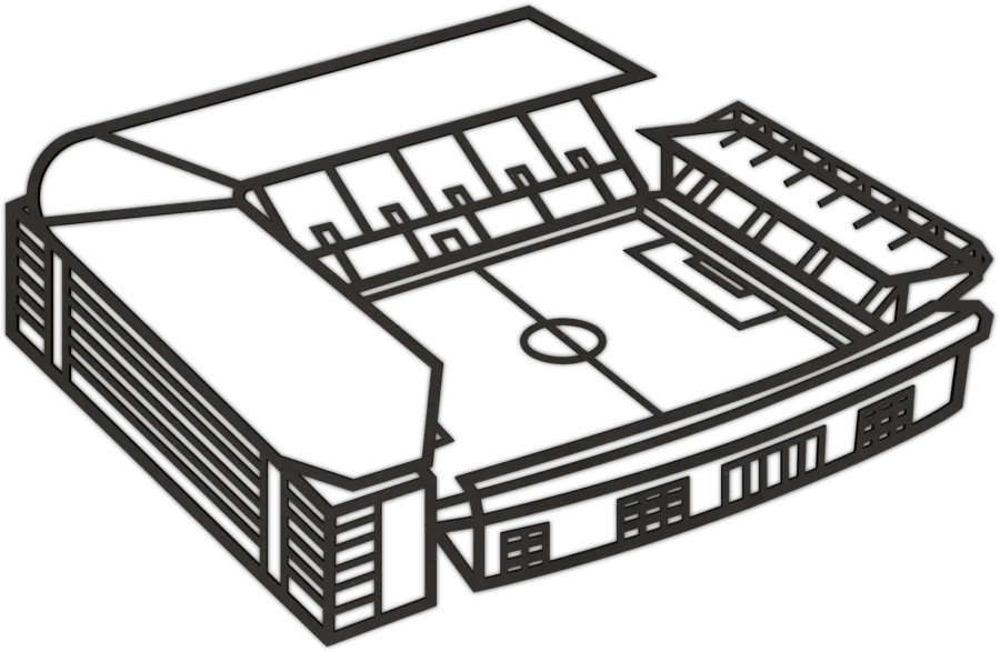 Zwart-MDF stadion van Bosuil, City Shapes wanddecoratie