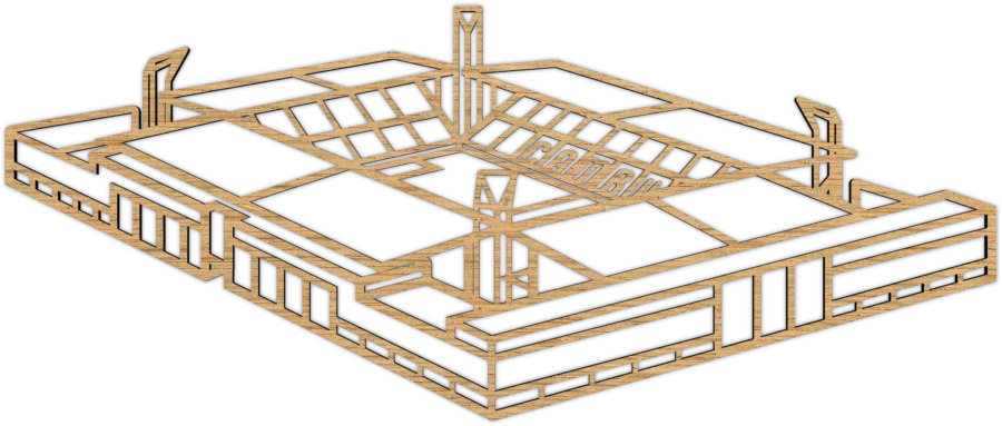 Eiken stadion van Cambuur, City Shapes wanddecoratie