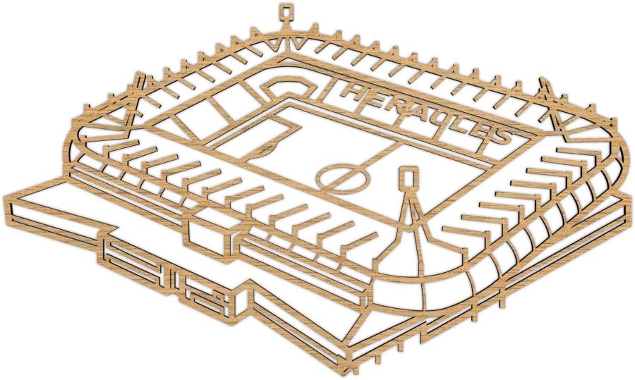 Eiken stadion van Erve Asito, City Shapes wanddecoratie