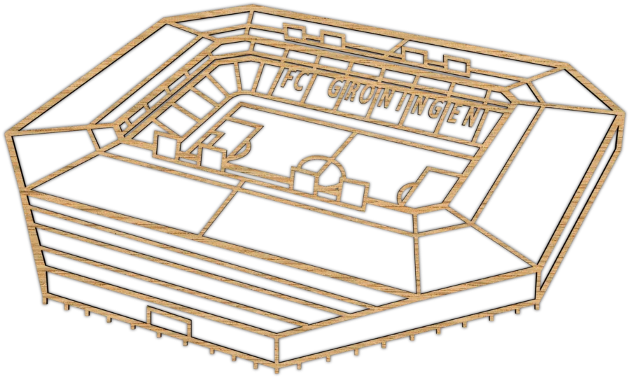 Eiken stadion van Euroborg, City Shapes wanddecoratie