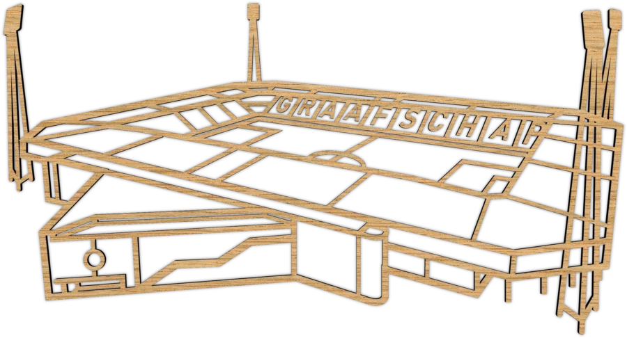 Eiken stadion van de Vijverberg, City Shapes wanddecoratie