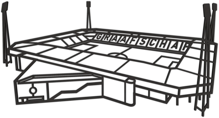 Zwart-MDF stadion van de Vijverberg, City Shapes wanddecoratie