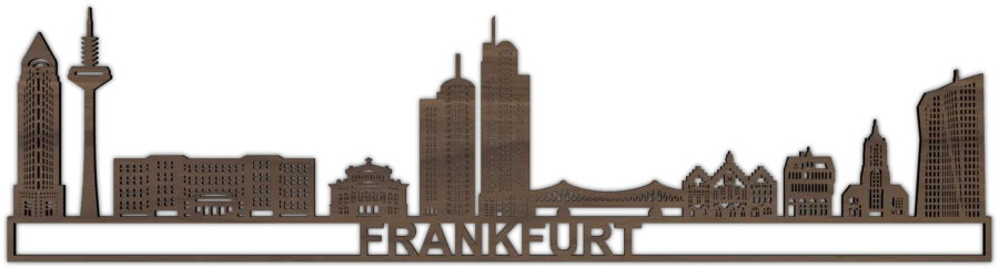 Noten Skyline van Frankfurt, City Shapes wanddecoratie