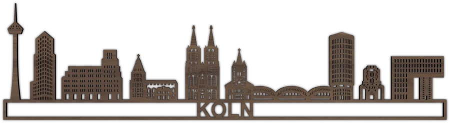 Noten Skyline van Koln, City Shapes wanddecoratie