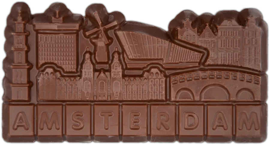 0 chocoladereep van Amsterdam, City Shapes wanddecoratie