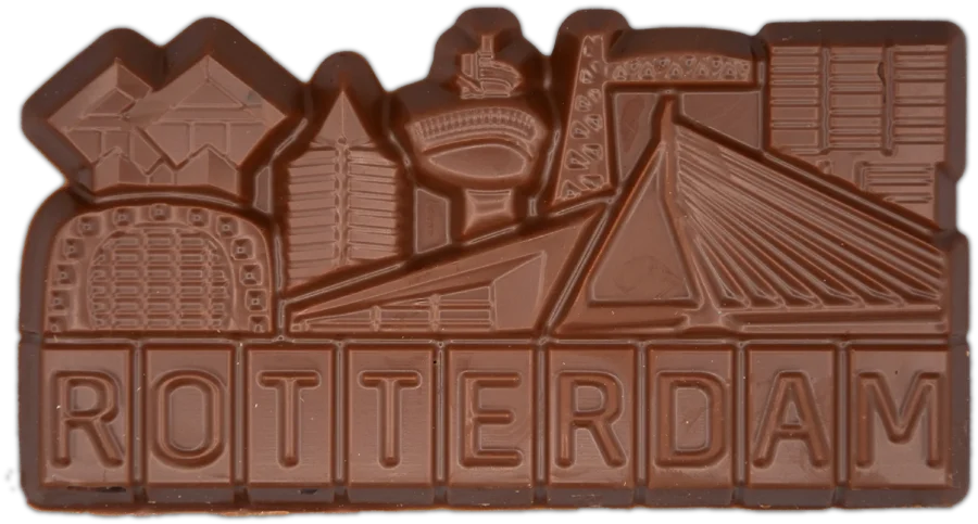 0 chocoladereep van Rotterdam, City Shapes wanddecoratie