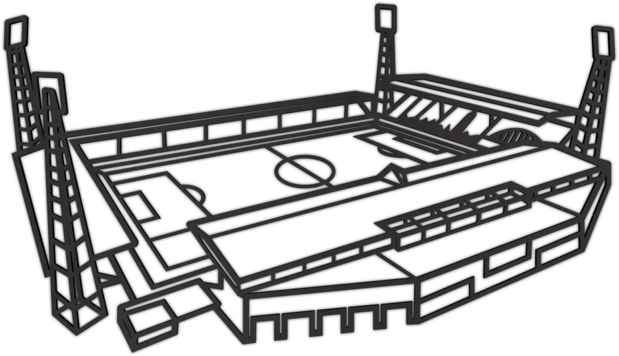 Zwart-MDF stadion van de adelaarshorst, City Shapes wanddecoratie