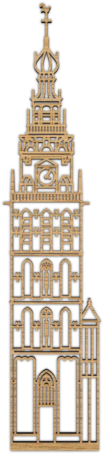 Eiken stadsicoon van Stevenstoren, City Shapes wanddecoratie