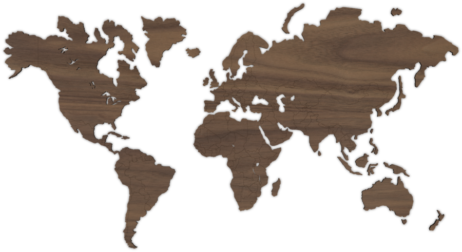 Noten wereldkaart van Houten Wereldkaart DIY, City Shapes wanddecoratie