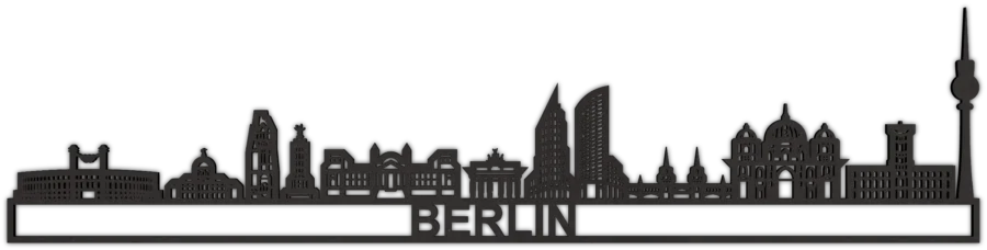 Schwarz Skyline von Berlin, City Shapes Wanddekoration