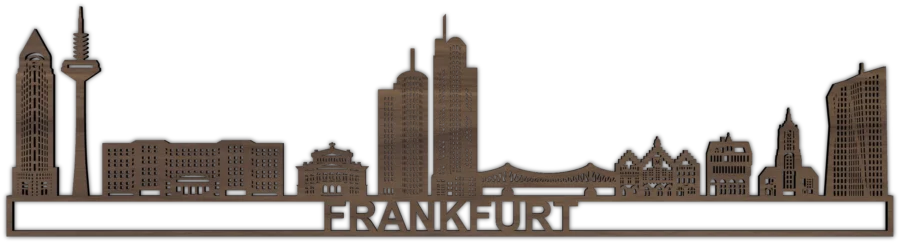 Nussbaum Skyline von Frankfurt, City Shapes Wanddekoration