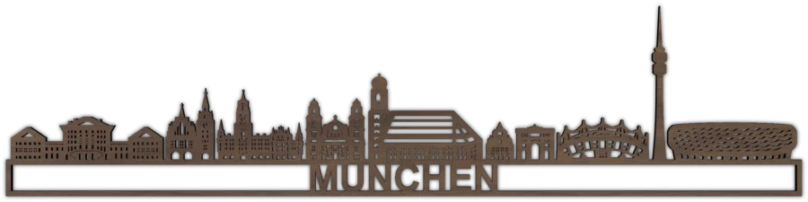 Nussbaum Skyline von Munchen, City Shapes Wanddekoration