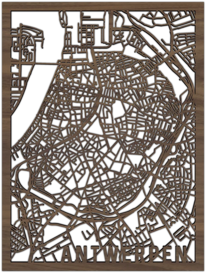 Nussbaum Stadtplan von antwerpen, City Shapes Wanddekoration