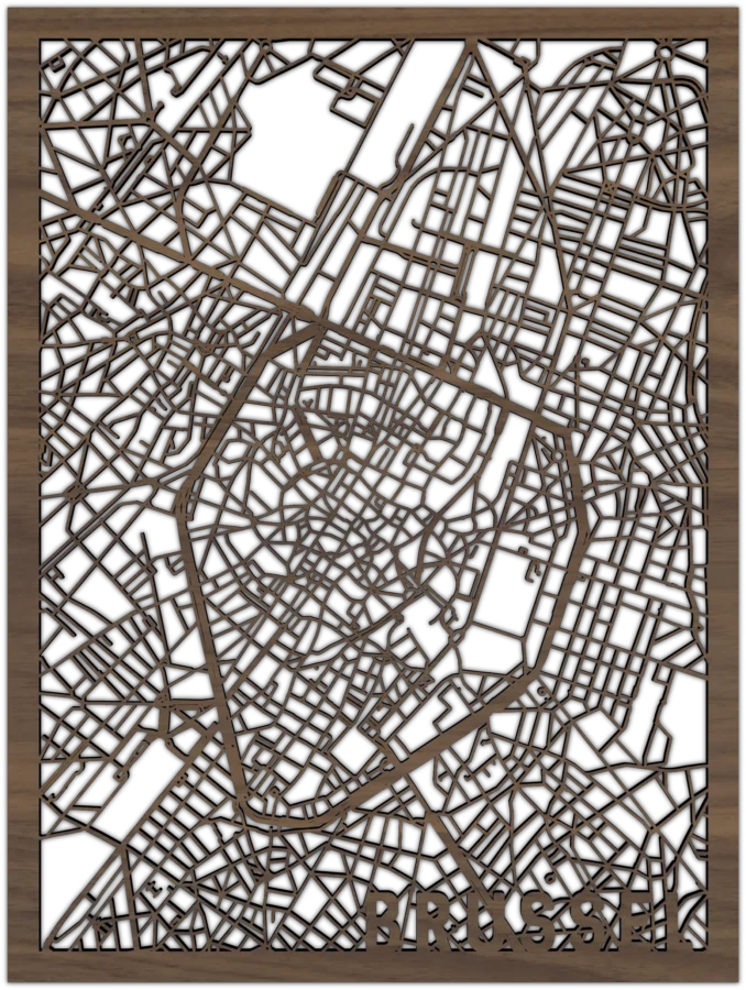 Nussbaum Stadtplan von brussel, City Shapes Wanddekoration