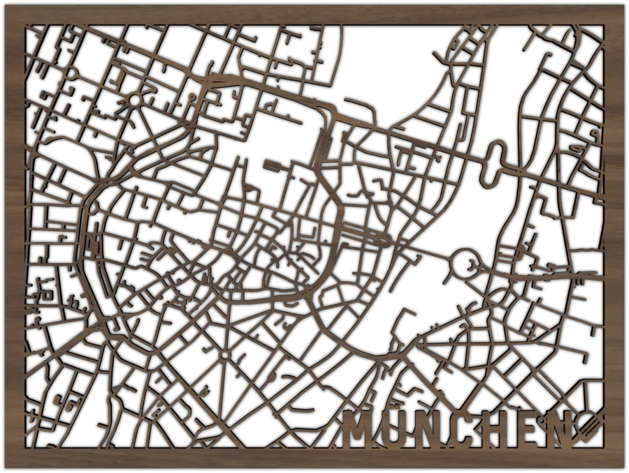 Nussbaum Stadtplan von munchen, City Shapes Wanddekoration