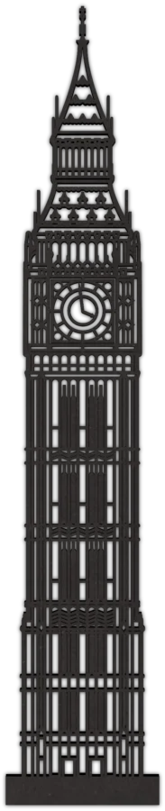 Schwarz Stadtsymbol von Big Ben, City Shapes Wanddekoration