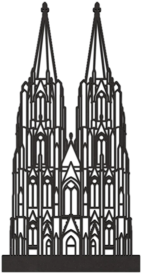 Schwarz Stadtsymbol von Kolner Dom, City Shapes Wanddekoration