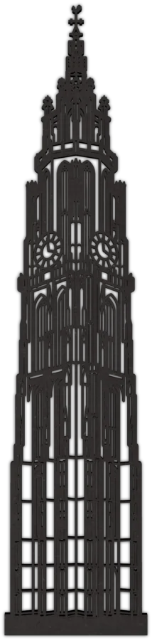 Schwarz Stadtsymbol von Liebfrauenkathedrale, City Shapes Wanddekoration