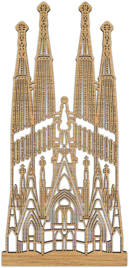 Eichenholz Stadtsymbol von Sagrada Familia, City Shapes Wanddekoration