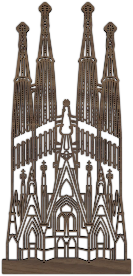 Nussbaum Stadtsymbol von Sagrada Familia, City Shapes Wanddekoration