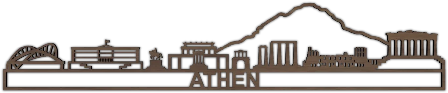 Nussbaum skyline von Athen, City Shapes Wanddekoration