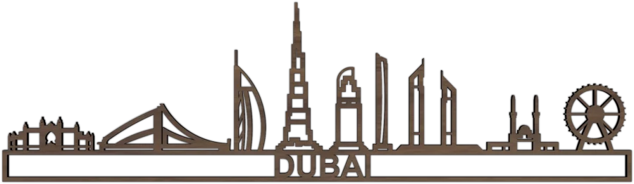 Nussbaum skyline von Dubai, City Shapes Wanddekoration