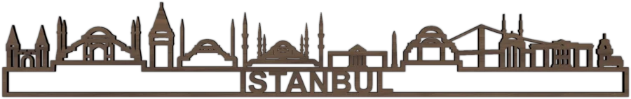 Nussbaum skyline von Istanbul, City Shapes Wanddekoration