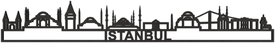 Schwarz skyline von Istanbul, City Shapes Wanddekoration