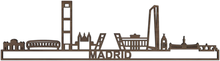 Nussbaum skyline von Madrid, City Shapes Wanddekoration