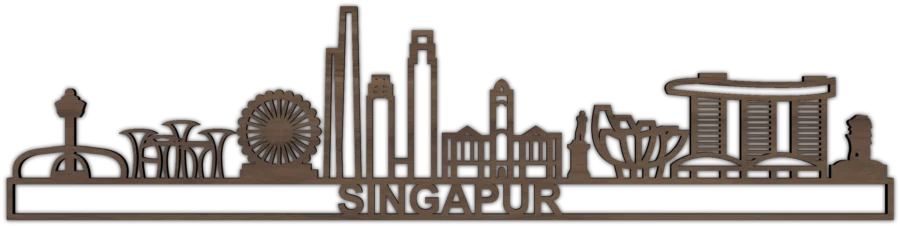 Nussbaum skyline von Singapur, City Shapes Wanddekoration